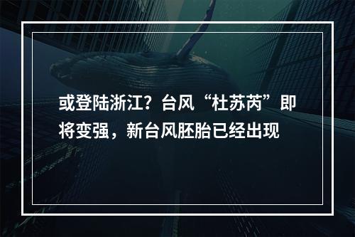 或登陆浙江？台风“杜苏芮”即将变强，新台风胚胎已经出现