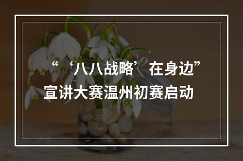 “‘八八战略’在身边”宣讲大赛温州初赛启动