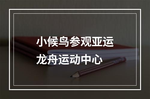 小候鸟参观亚运龙舟运动中心