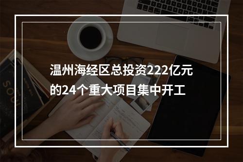 温州海经区总投资222亿元的24个重大项目集中开工