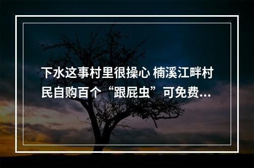 下水这事村里很操心 楠溪江畔村民自购百个“跟屁虫”可免费用