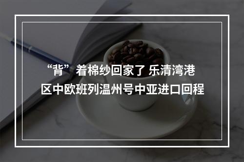 “背”着棉纱回家了 乐清湾港区中欧班列温州号中亚进口回程