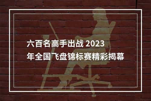 六百名高手出战 2023年全国飞盘锦标赛精彩揭幕