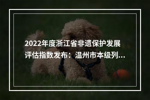 2022年度浙江省非遗保护发展评估指数发布：温州市本级列全省第一 实现六连冠