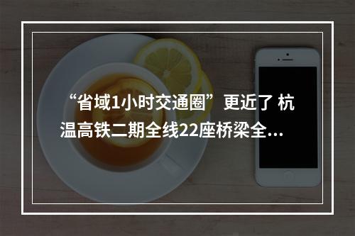 “省域1小时交通圈”更近了 杭温高铁二期全线22座桥梁全部贯通