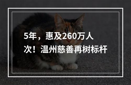5年，惠及260万人次！温州慈善再树标杆
