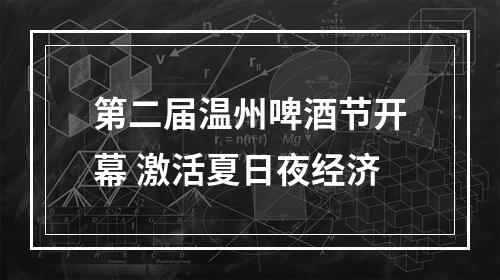 第二届温州啤酒节开幕 激活夏日夜经济