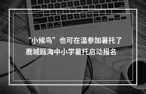 “小候鸟”也可在温参加暑托了 鹿城瓯海中小学暑托启动报名