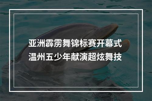 亚洲霹雳舞锦标赛开幕式 温州五少年献演超炫舞技