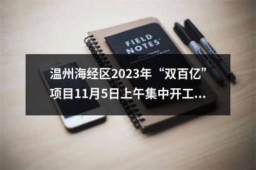 温州海经区2023年“双百亿”项目11月5日上午集中开工！