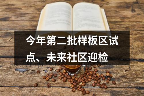 今年第二批样板区试点、未来社区迎检
