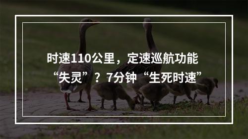 时速110公里，定速巡航功能“失灵”？7分钟“生死时速”