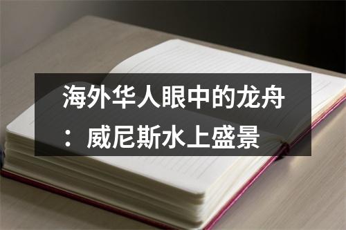 海外华人眼中的龙舟：威尼斯水上盛景