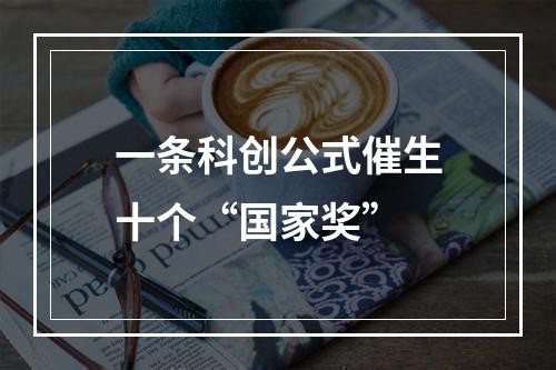 一条科创公式催生十个“国家奖”