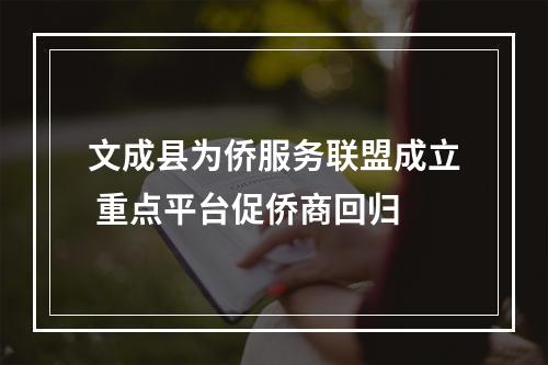 文成县为侨服务联盟成立 重点平台促侨商回归