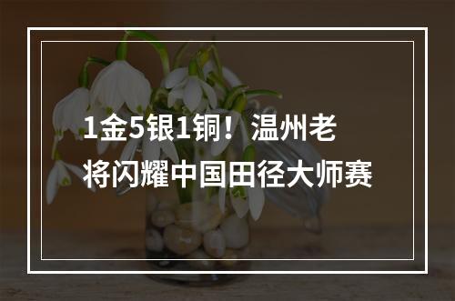 1金5银1铜！温州老将闪耀中国田径大师赛