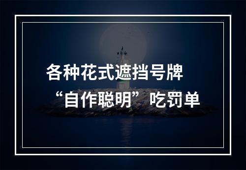 各种花式遮挡号牌 “自作聪明”吃罚单