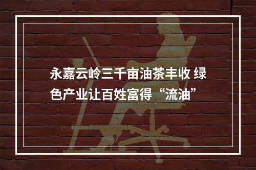 永嘉云岭三千亩油茶丰收 绿色产业让百姓富得“流油”