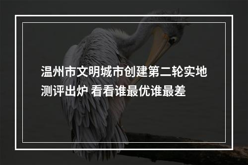 温州市文明城市创建第二轮实地测评出炉 看看谁最优谁最差