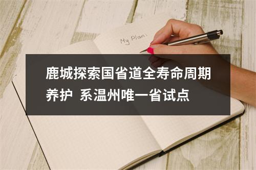 鹿城探索国省道全寿命周期养护  系温州唯一省试点