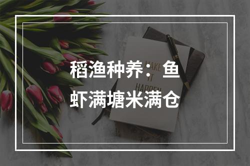 稻渔种养：鱼虾满塘米满仓