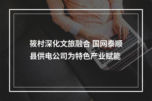筱村深化文旅融合 国网泰顺县供电公司为特色产业赋能
