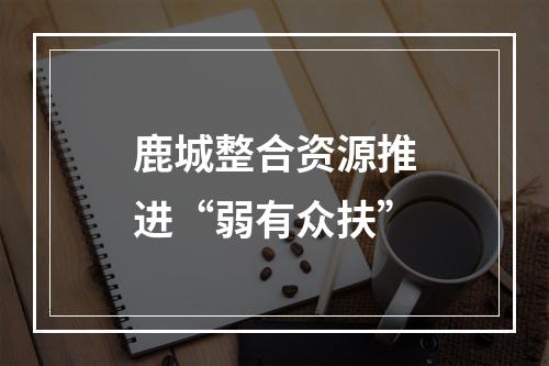 鹿城整合资源推进“弱有众扶”