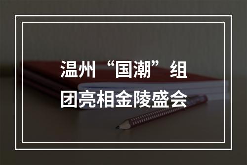 温州“国潮”组团亮相金陵盛会