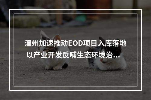 温州加速推动EOD项目入库落地 以产业开发反哺生态环境治理