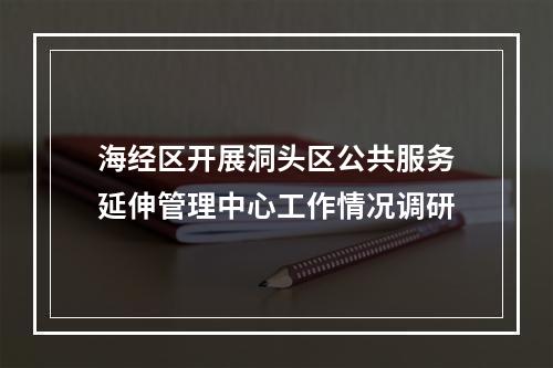海经区开展洞头区公共服务延伸管理中心工作情况调研