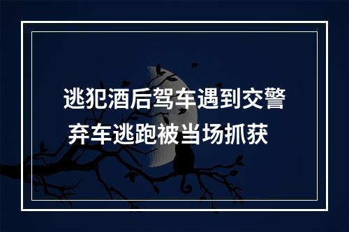 逃犯酒后驾车遇到交警 弃车逃跑被当场抓获