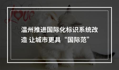 温州推进国际化标识系统改造 让城市更具“国际范”