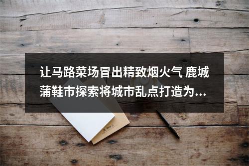 让马路菜场冒出精致烟火气 鹿城蒲鞋市探索将城市乱点打造为市井经济新场景