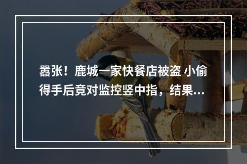 嚣张！鹿城一家快餐店被盗 小偷得手后竟对监控竖中指，结果大快人心