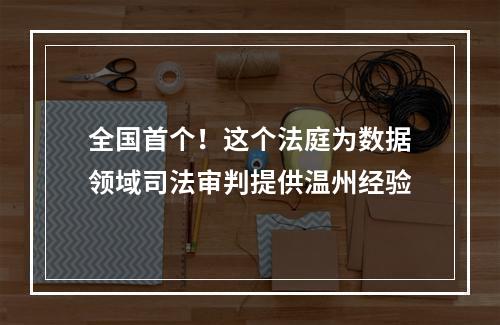 全国首个！这个法庭为数据领域司法审判提供温州经验