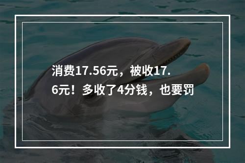消费17.56元，被收17.6元！多收了4分钱，也要罚