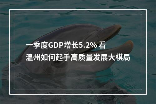 一季度GDP增长5.2% 看温州如何起手高质量发展大棋局