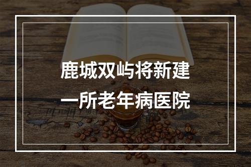 鹿城双屿将新建一所老年病医院