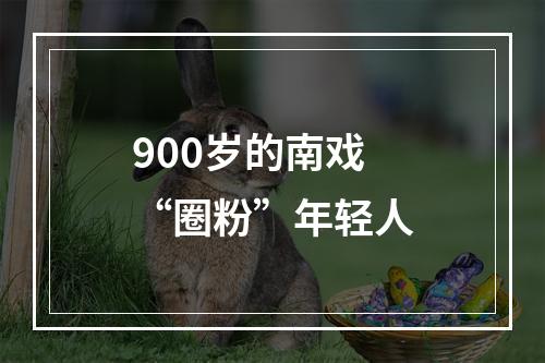 900岁的南戏“圈粉”年轻人