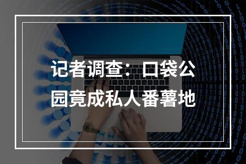 记者调查：口袋公园竟成私人番薯地