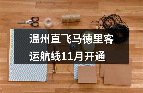 温州直飞马德里客运航线11月开通