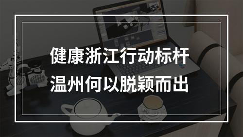 健康浙江行动标杆 温州何以脱颖而出