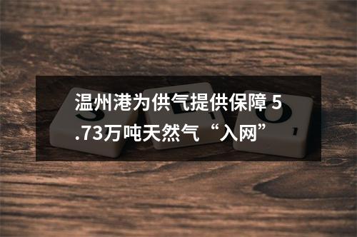 温州港为供气提供保障 5.73万吨天然气“入网”