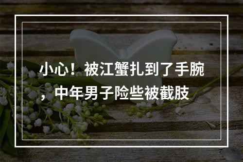 小心！被江蟹扎到了手腕，中年男子险些被截肢