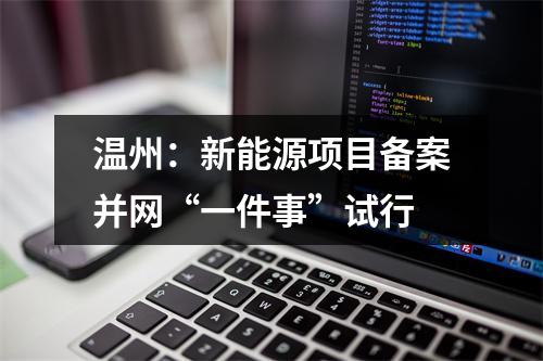 温州：新能源项目备案并网“一件事”试行