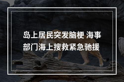 岛上居民突发脑梗 海事部门海上搜救紧急驰援