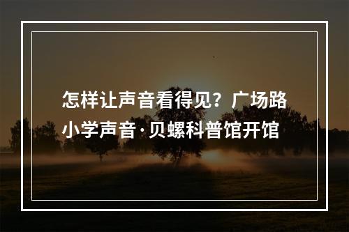 怎样让声音看得见？广场路小学声音·贝螺科普馆开馆