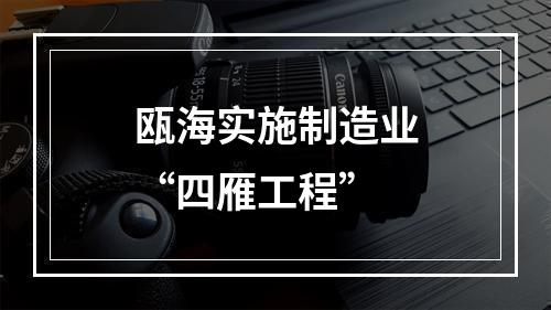 瓯海实施制造业“四雁工程”