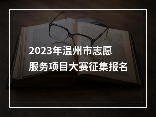 2023年温州市志愿服务项目大赛征集报名