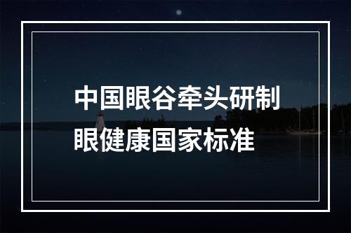 中国眼谷牵头研制眼健康国家标准